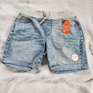 Wonder Nation Denim Shorts with Adjustable Waist, Sz 18